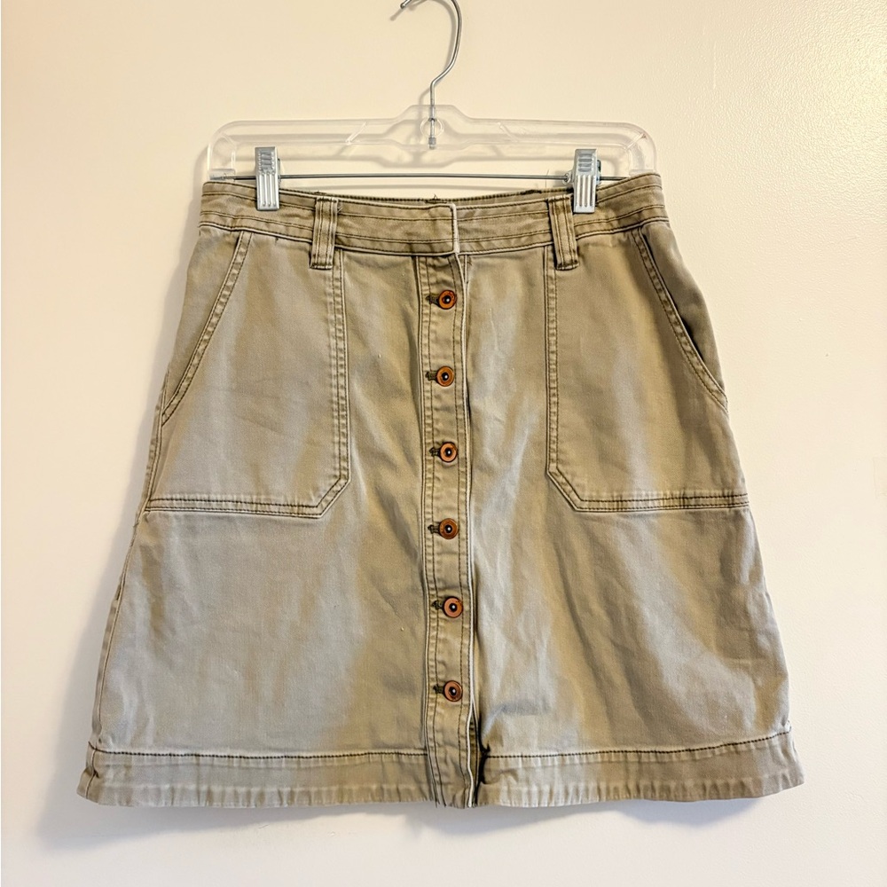 pilcro by anthropologie khaki button skirt